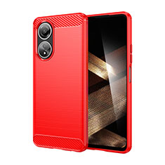 Custodia Silicone Cover Morbida Line per Oppo A18 Rosso