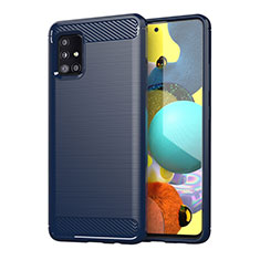 Custodia Silicone Cover Morbida Line per Samsung Galaxy A51 4G Blu