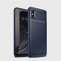 Custodia Silicone Cover Morbida Spigato A01 per Xiaomi Mi 8 Blu