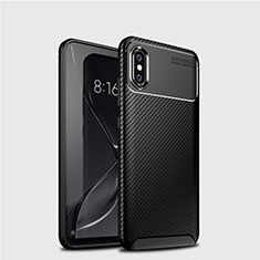 Custodia Silicone Cover Morbida Spigato A01 per Xiaomi Mi 8 Nero