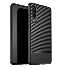 Custodia Silicone Cover Morbida Spigato G02 per Huawei P30 Nero