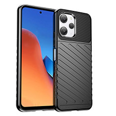 Custodia Silicone Cover Morbida Spigato MF1 per Xiaomi Redmi Note 12R 5G Nero