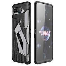 Custodia Silicone Cover Morbida Spigato per Asus ROG Phone 5 Ultimate Nero