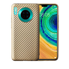 Custodia Silicone Cover Morbida Spigato per Huawei Mate 30 Pro Oro