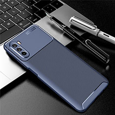 Custodia Silicone Cover Morbida Spigato per Huawei Mate 40 Lite 5G Blu