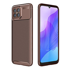 Custodia Silicone Cover Morbida Spigato per Huawei Nova 8 SE 4G Marrone