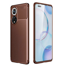 Custodia Silicone Cover Morbida Spigato per Huawei Nova 9 Pro Marrone