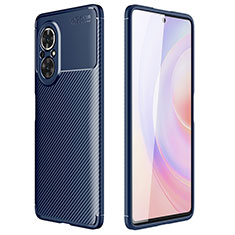 Custodia Silicone Cover Morbida Spigato per Huawei Nova 9 SE Blu