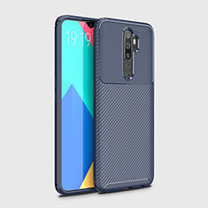 Custodia Silicone Cover Morbida Spigato per Oppo A11 Blu