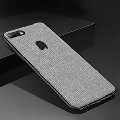 Custodia Silicone Cover Morbida Spigato per Oppo AX7 Grigio