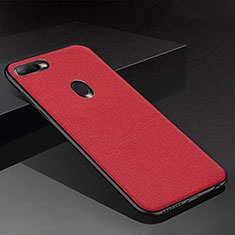 Custodia Silicone Cover Morbida Spigato per Oppo AX7 Rosso