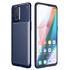 Custodia Silicone Cover Morbida Spigato per Oppo Find X3 5G Blu