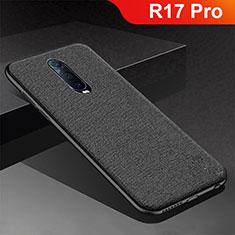 Custodia Silicone Cover Morbida Spigato per Oppo R17 Pro Nero