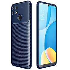 Custodia Silicone Cover Morbida Spigato per Realme C12 Blu