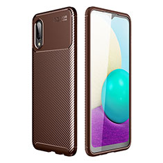 Custodia Silicone Cover Morbida Spigato per Samsung Galaxy A02 Marrone