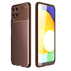 Custodia Silicone Cover Morbida Spigato per Samsung Galaxy A22 4G Marrone