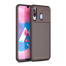 Custodia Silicone Cover Morbida Spigato per Samsung Galaxy A40s Marrone