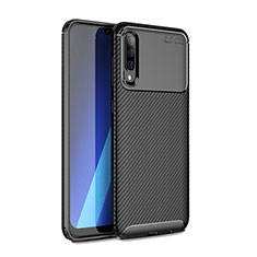 Custodia Silicone Cover Morbida Spigato per Samsung Galaxy A70 Nero