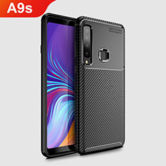 Custodia Silicone Cover Morbida Spigato per Samsung Galaxy A9s Nero