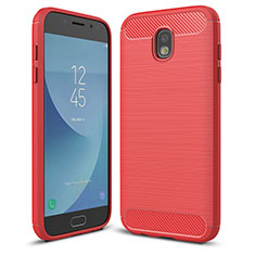 Custodia Silicone Cover Morbida Spigato per Samsung Galaxy J5 (2017) Duos J530F Rosso