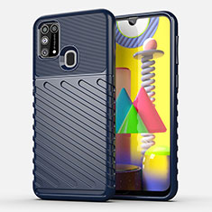 Custodia Silicone Cover Morbida Spigato per Samsung Galaxy M31 Blu