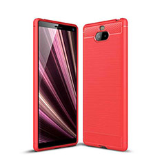 Custodia Silicone Cover Morbida Spigato per Sony Xperia XA3 Ultra Rosso