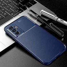 Custodia Silicone Cover Morbida Spigato per Vivo V23e Blu