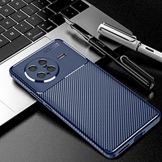 Custodia Silicone Cover Morbida Spigato per Vivo X Note Blu