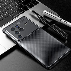 Custodia Silicone Cover Morbida Spigato per Vivo X80 Pro 5G Nero