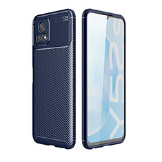 Custodia Silicone Cover Morbida Spigato per Vivo Y31s 5G Blu