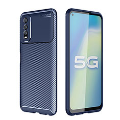 Custodia Silicone Cover Morbida Spigato per Vivo Y70S 5G Blu