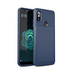 Custodia Silicone Cover Morbida Spigato per Xiaomi Mi 6X Blu