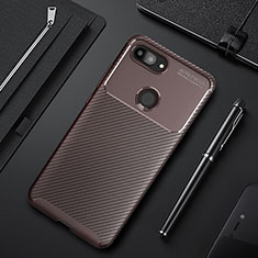 Custodia Silicone Cover Morbida Spigato per Xiaomi Mi 8 Lite Marrone