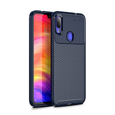 Custodia Silicone Cover Morbida Spigato per Xiaomi Redmi Note 7 Blu