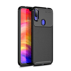 Custodia Silicone Cover Morbida Spigato per Xiaomi Redmi Note 7 Pro Nero