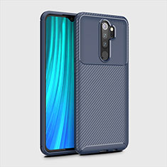 Custodia Silicone Cover Morbida Spigato per Xiaomi Redmi Note 8 Pro Blu