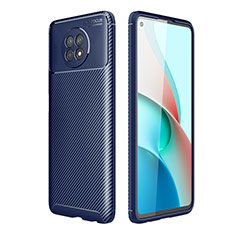 Custodia Silicone Cover Morbida Spigato per Xiaomi Redmi Note 9 5G Blu