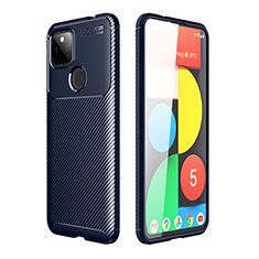 Custodia Silicone Cover Morbida Spigato S01 per Google Pixel 5a 5G Blu