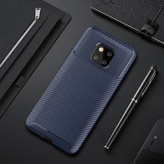 Custodia Silicone Cover Morbida Spigato S01 per Huawei Mate 20 Pro Blu