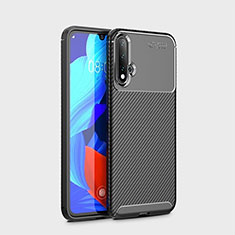 Custodia Silicone Cover Morbida Spigato S01 per Huawei Nova 5 Nero