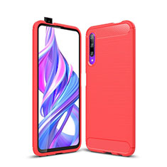 Custodia Silicone Cover Morbida Spigato S01 per Huawei P Smart Pro (2019) Rosso