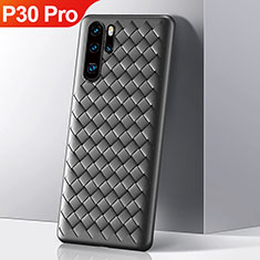 Custodia Silicone Cover Morbida Spigato S01 per Huawei P30 Pro Nero