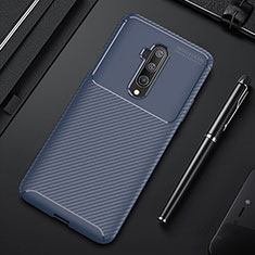 Custodia Silicone Cover Morbida Spigato S01 per OnePlus 7T Pro Blu