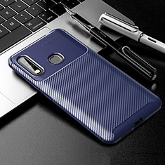 Custodia Silicone Cover Morbida Spigato S01 per Samsung Galaxy A70E Blu