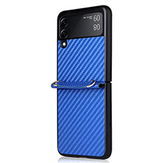 Custodia Silicone Cover Morbida Spigato S01 per Samsung Galaxy Z Flip3 5G Blu
