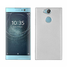 Custodia Silicone Cover Morbida Spigato S01 per Sony Xperia XA2 Plus Bianco