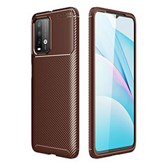 Custodia Silicone Cover Morbida Spigato S01 per Xiaomi Redmi 9 Power Marrone