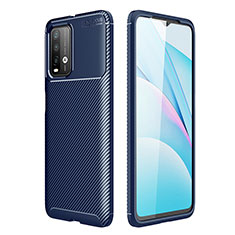 Custodia Silicone Cover Morbida Spigato S01 per Xiaomi Redmi 9T 4G Blu