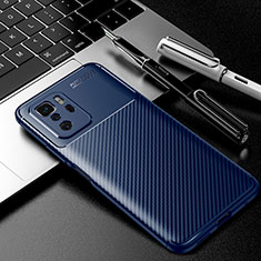 Custodia Silicone Cover Morbida Spigato S01 per Xiaomi Redmi Note 10 Pro 5G Blu