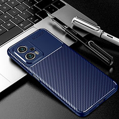 Custodia Silicone Cover Morbida Spigato S01 per Xiaomi Redmi Note 12T Pro 5G Blu